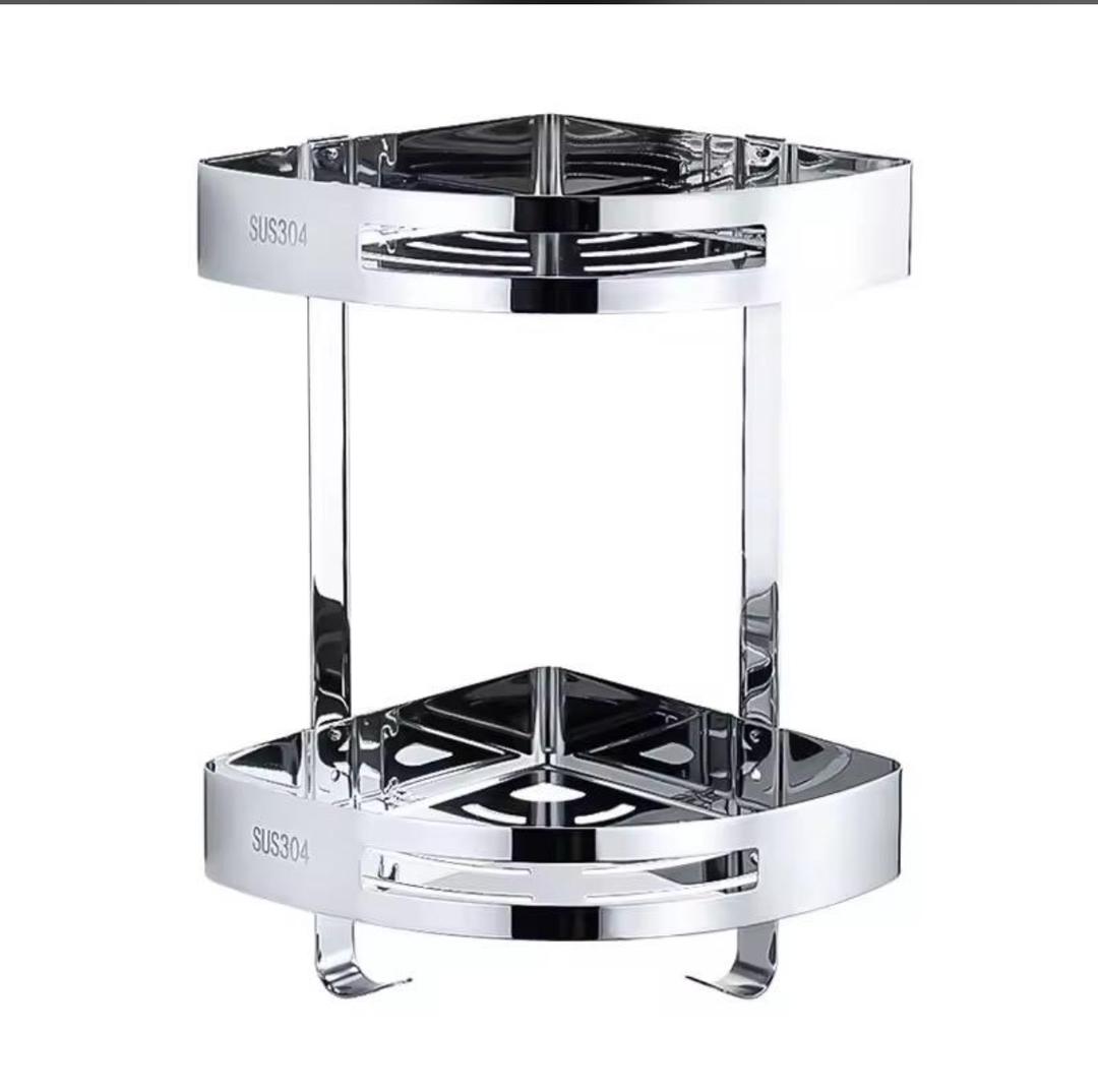 2-tier Polished stainless steel Bathroom  Corner Shelf